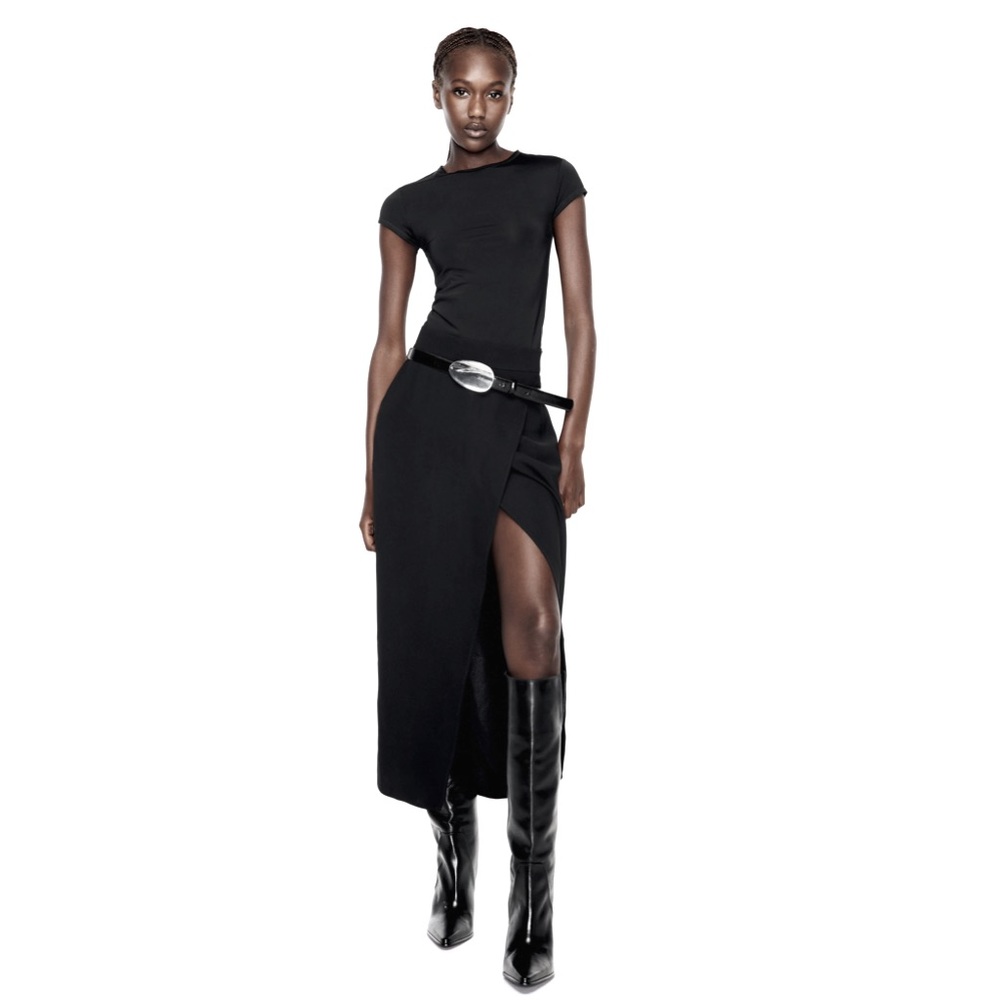 ZARA MIDI SKIRT WITH SLIT